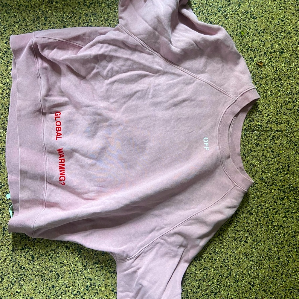 OFF-WHITE C O VIRGIL ABLOH FW CHERRY BLOSSOM CROP COTTON SWEATSHIRT